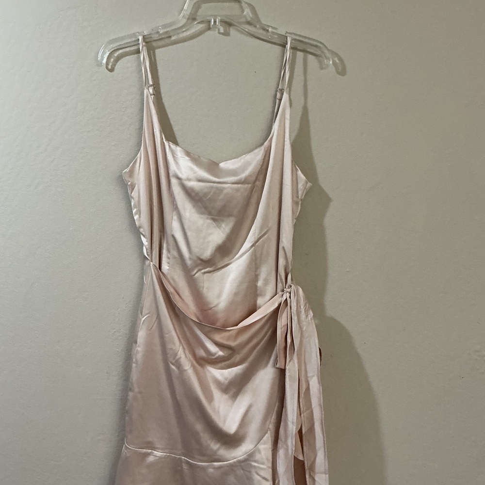 Lulu's Pink Satin Mini Dress